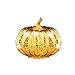 Collections Etc Lighted Antique Gold Glass Pumpkin Small, Small