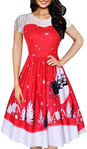 IHOT Women's Vintage Floral Lace Cap Sleeve Retro Swing Elegant Bridesmaid Dress