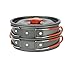 Honest Portable camping cookware mess kit folding Cookset for hiking backpacking 10PC（1L）/11PC(2L) Lightweigh durable Pot Pan Bowls Spork with nylon bag outdoor cook equipment