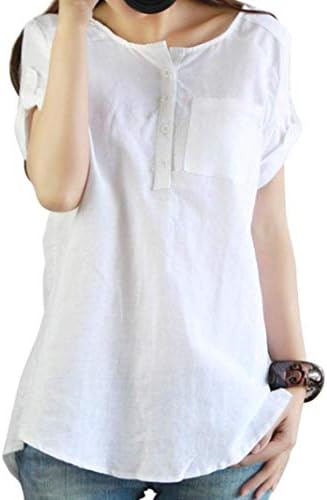 T Shirt Cotton Linen Blouse Tops 