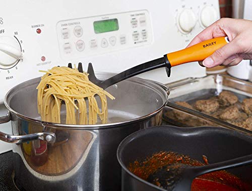 Bailey Kitchen Cooking Utensil Set- 6 Nylon Utensils With Chrome Stand - Thumbnail 2