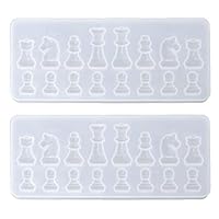 taxiner Resin Casting Molds Set by Garloy,2Pcs 3D Chess Clear Silicone Mold for Making