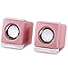 EARISE AL-203 Portable Mini Computer Speakers, High-Fidelity USB Acoustics System, Powered by USB-Pink