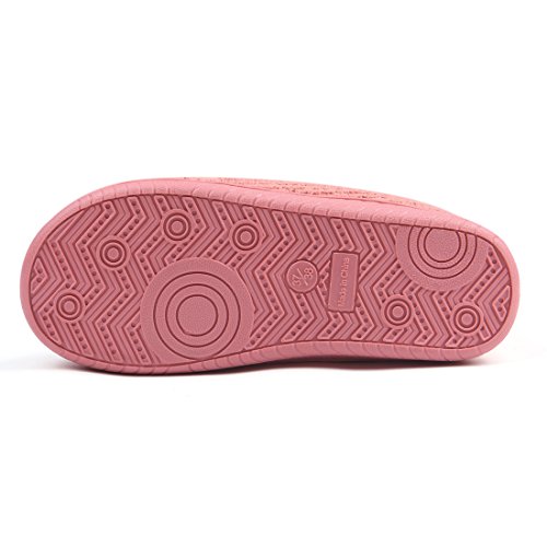 Neeseelily Women Comfort Plush Cozy Home Slippers Animal Non Slip Indoor Shoes (6.5-7B(M) US, Pink)
