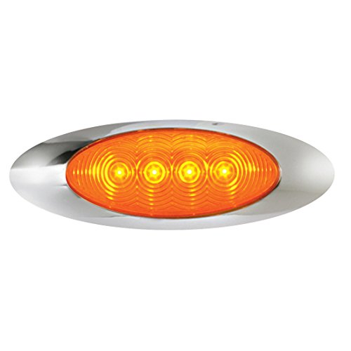 Oval Clearance Marker Lights w/Chrome Bezels - AMBER