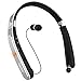 Bluetooth Headset, GRDE Bluetooth Headphones Wireless Stereo Neckband Foldable Sport Earbuds with Mic Retractable Bluetooth Earphones Compatible for X/8/7 Plus Samsung Galaxy S7 S8 S9 (Silver)
