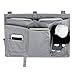 TOPWOOZU Bedside Organizer Caddy Hanging Storage Bag Holder 8 Pockets Bed Rails Dorm Rooms Bunk Beds Apartments Bathrooms Gray