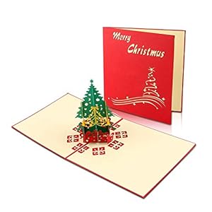 Pop-Up Karte Weihnachten, Weihnachts Grußkarten, 3D Karte, Weihnachtskarte in 3D, Weihnachtsbaumkarten und -Umschläge…