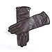 MATSU Classic Women Winter Warm Lambskin Leather Ruched Driving Gloves(Long fleece/Nylon lining) M9021
