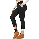 BreezeActive Fleece Lined Yoga Pants - High Waisted 4-Way Stretch Thermal for Winter Running & Gym