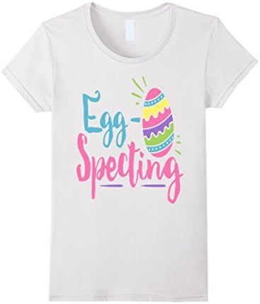 Women's Funny Pregnancy Shirt Easter Egg Specting Mom Baby Shower XL White