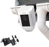 Wasserstein Weatherproof Gutter Mount Compatible with Spotlight Cam Battery with Universal Screw Adapter - Best Viewing Angle for Your Surveillance Camera (Black)