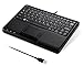 Perixx PERIBOARD-510H Plus, Wired Super Mini USB Touchpad Keyboard, X Type Scissor Keys with 2 Built-in Hubs, Black, US English Layout (11005)