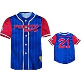 Unisex Baseball Jersey Puerto Rico Short Sleeve Shirt Classic Crew Neck