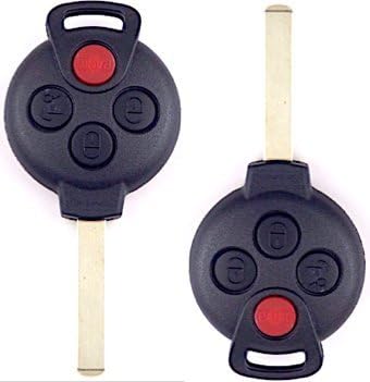 New 4 Button Key Remote w/ Uncut Blade Set of 2 Fits Smart Car ForTwo 2005-2014 Models