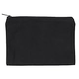 Manchester Mercantile Black Canvas Zippered Pouch - Organizing Zipper Travel Toiletry Bag - Holds Your Cell Phone, Gadgets, Keys, Makeup, Pencils and Pens