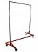 400LB LOAD Commercial Grade Rolling, Z Rack Garment Rack with Nesting Orange Base