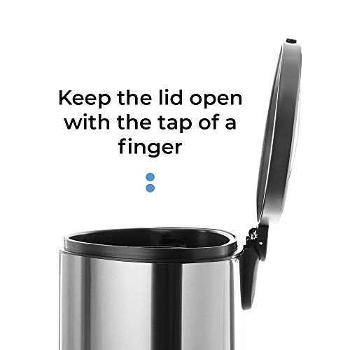 Home Zone Living 12 Gallon Kitchen Trash Can, SemiRound Stainless