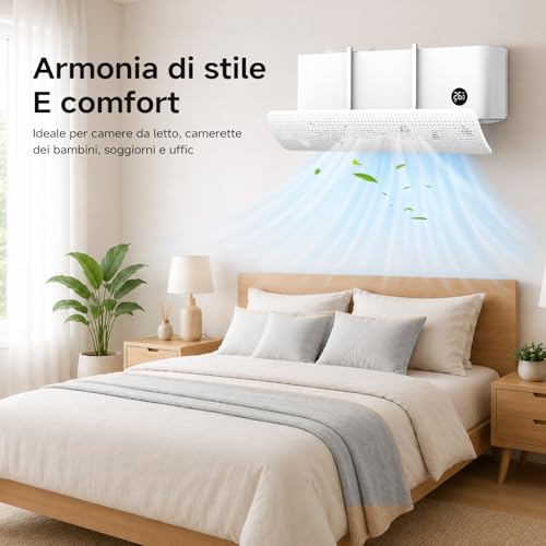 Deflector Aire Acondicionado Universal, Desviador Aire Acondicionado Ajustable Portátil, Deflectores de Aire Acondicionado de Pared para el Hogar, Oficina, Ancianos, Recién Nacidos (Blanco)