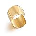 Carfeny High Polished Stainless Steel Smooth Wide Cuff Bangle Bracelet for Women (Gold)