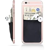 Stretchy Self Adhesive Card Sleeve - Stick It On Your Phone, Wallet, Notebook, Anywhere that needs an extra Pocket - 1 piece - Black