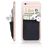 Stretchy Self Adhesive Card Sleeve - Stick It On Your Phone, Wallet, Notebook, Anywhere that needs an extra Pocket - 1 piece - Black