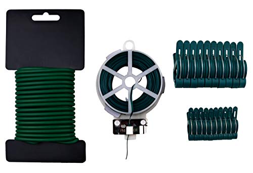 TruLyfe Garden Plant Clips and Support Ties for Tomato Cage Gardens, Plants Soft Twist Tie and Gardening Clip Twists Supports Cages and Stakes, 22 Pieces