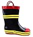 Fireman Kids Firefighter Costume Style Rain Boots (13/1 M US Little Kid, Fire Dept Black)
