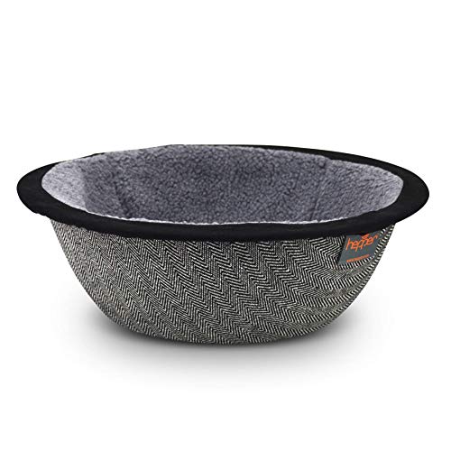 Hepper - Nest Cat Bed - Modern Cat Furniture - Cat Bowl with Removable & Washable Fleece Liner -r - Herringbone