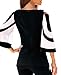 MAYFASEY Women's Black White Color Block Cutout Cold Shoulder Top Blouse Tshirt XXL