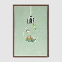 Framed Canvas Wall Art Bottle and Bulb Canvas Prints Home Artwork Decoration for Living Room,Bedroom - 16x24 inches