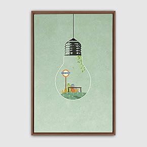 Framed Canvas Wall Art Bottle and Bulb Canvas Prints Home Artwork Decoration for Living Room,Bedroom - 16x24 inches