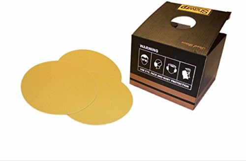 100 Pcs 6" Stick-on 150 Grit Gold Disk Sandpaper Sheets for Automotive Sanding Wood Furniture Finishing