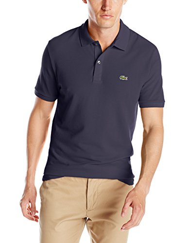 Lacoste Men's Short Sleeve Classic Pique Slim Fit Polo Shirt, Navy Blue, 5