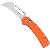 KLEIN TOOLS Electrician's Pocket Knife, EDC Folding Knife with Stainless Steel Blade For Cable And Line Work, Deep-carry Pocket Clip and Lanyard Hole