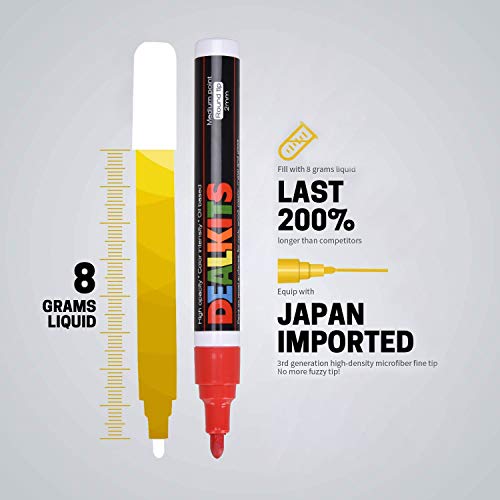 image for DealKits 16 Colors Paint Marker Pens for Rock Painting [Oil-Based] [Qu