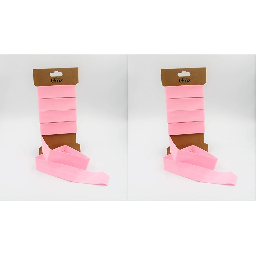Trimz Poly Cotton Bias Binding, Pink, 25mm x 5m (Pack of 2)
