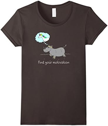 Women's Find your motivation - Unicorn/Rhino funny running T-Shirt Medium Asphalt