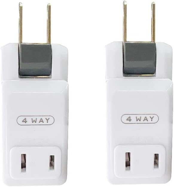 SYCON 3 Way Wall Outlet Extender AC Adapter, 2-Prong Swivel Mini Indoor Wall Tap Power Outlet Extender Plug, White - - 