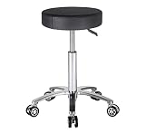 Rolling Stool Swivel Chair for Office Medical Salon Tattoo Kitchen Massage Work,Adjustable Height Hydraulic Stool with Wheels (Black)