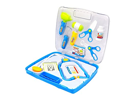Little Treasures Doctor Medical Play Set - Designed specifically for 3+ Kids; Consist of Stethoscope, Otoscope, Reflex Testing Hammer, Inspection Mirror, Medical Scissors, Medicines, Work Permit Card - Thumbnail 6