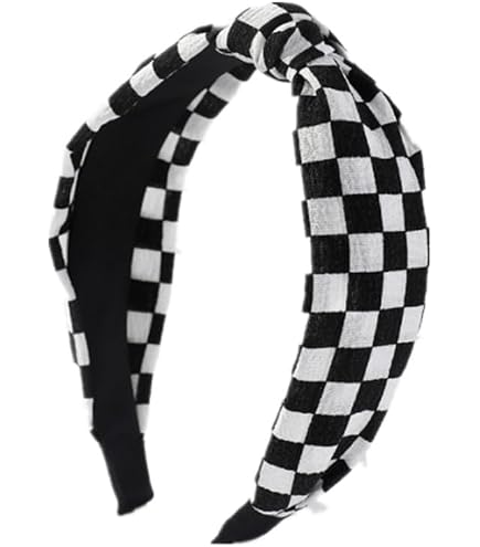 Amazon.com : TEBIEKOY Twisted Plaid Headbands for Women Non  display picture 3
