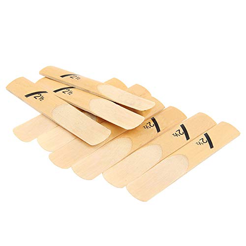 Vaorwne 10Pcs Bb Clarinet Reeds Strength 2.5 2-1/2 Reed Bamboo Woodwind Instrument Parts & Accessories