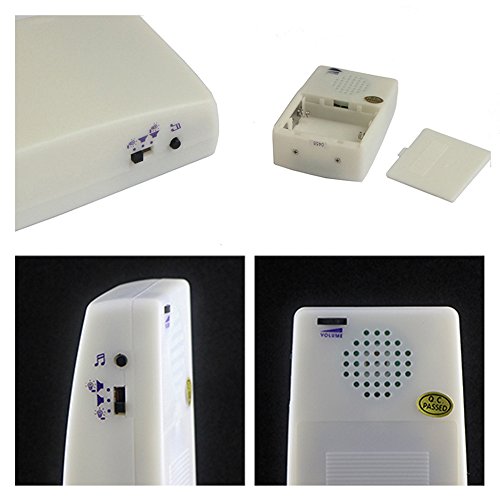 GutReise 7 Color Changeable Light Flash 16 songs 3 modes music Wireless Doorbell Door Chime Kit for house, Quality Sound and LED Flash 16 Melodies to Choose,3 levels adjustable White - Thumbnail 2