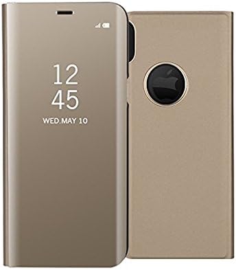 Beruse Iphone 7 8 Plus - New Mirror Smart View Clear Flip Case Cover For Iphone 7 8 Plus Gold
