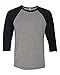Bella + Canvas Unisex 3/4-Sleeve Baseball T-Shirt M DEEP HEATHR/ BLK