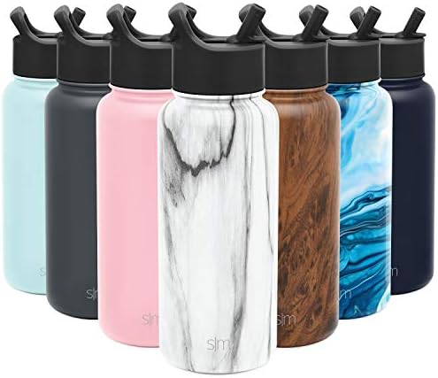 Simple Modern 32 oz Summit Water Bottle with Straw Lid - Gifts for Men &  Women Hydro Vacuum Insulated Tumbler Flask Double Wall Liter - 18/8  Stainless Steel Pattern: Carrara Marble price