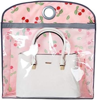 Mvchif Dust Cover for Handbag Hanging Tote Storage Holder Waterproof Purse Organizer for Wardobe (Pink Cherry)
