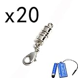 Bluecell Pack of 20 Pcs Silver Color Tone Magnetic Lobster Clasp for Jewelry Necklace Bracelet