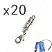 Bluecell Pack of 20 Pcs Silver Color Tone Magnetic Lobster Clasp for Jewelry Necklace Bracelet